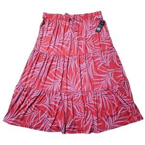 Size 2X Robert Louis Womens Tiered Maxi Summer Skirt Vacation Wear With Pockets